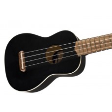 097-1610-706 Fender® California Coast Venice Soprano Ukulele Tele Headstock Uke Black Satin 0971610706