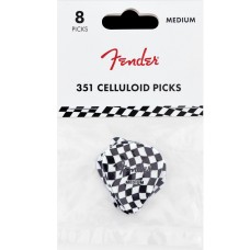 198-0351-088 Fender Wavy 351 Celluloid Picks Checkerboard 8 1980351088