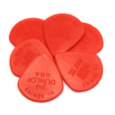 47P-XLN (6) Dunlop XLN Flat Jazz III Picks 1.38mm Red Nylon