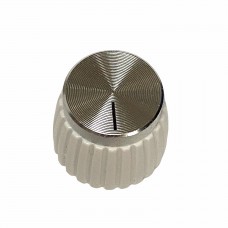 AK-MS-WS (1) Marshall Style Plastic Amp Knob White w/Silver Top