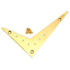 FVT-OFF-G Gold Offset Vee Style Guitar Tailpiece