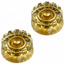 KN-003-001 (2) Gold Notched Edge Speed Knobs Gibson Les Paul/Epiphone 