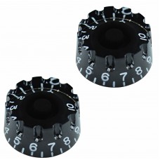 KN-003-002 (2) Black Notched Edge Speed Knobs Gibson Les Paul/Epiphone 