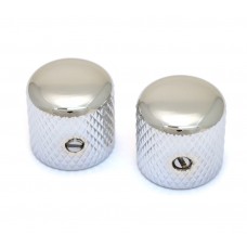 MK-0910-C (2) Chrome Vintage Style Dome Knobs for Split Shaft Slotted Set Screw