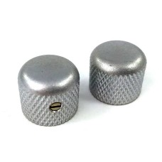 MK-3150-007 (2) Aged Chrome Short Dome Knobs for Split Shaft