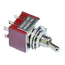 MTS-203-C1 ON-OFF-ON Chrome 6 Pin DPDT Mini Toggle Switch 6MM 