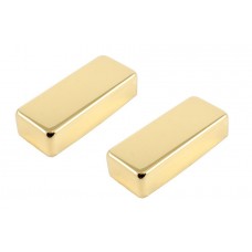 PC-0309-002 (2) Gold No-Hole Covers for Vintage Gibson Mini Humbucker Pickups