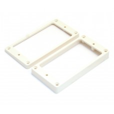 PC-0743-025 Slanted White Plastic Humbucker Guitar Pickup Rings