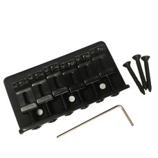 SB-0005-003 Black Hardtail Bridge w/ Vintage Saddles for Strat