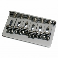 SB-015-C Hardtail Through-Body Guitar Bridge/Modern Saddles Chrome w/ Mounting Screws