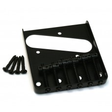 TB-0033-003 Black Vintage 6-Saddle Tray Style Bridge for Tele Guitar