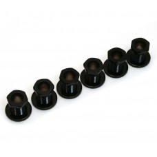 TK-0786-003 (6) Black Screw-In Tuner Bushings and Washers for Modern Guitars