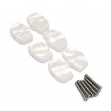 TK-0998-055 (6) White Pearloid Buttons for Schaller M6 Full Size Guitar Tuners 