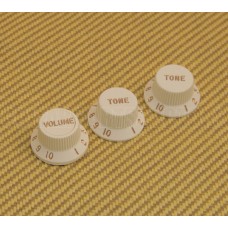 005-9266-PSET Fender Strat S1 S-1 Switching Deluxe Guitar Knob Set Parchment 0059266PSET