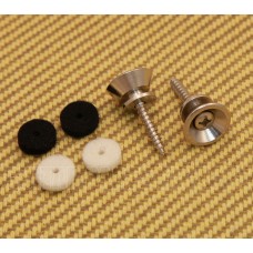 006-3267-049 2 Fender Nickel Standard Series Strap Buttons For Guitar or Bass 0063267049