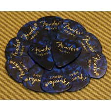 098-0351-902 Fender Heavy 351 Blue Celluloid Moto Guitar Picks 0980351902 