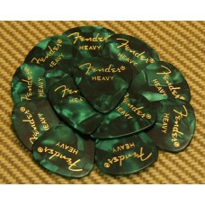 098-0351-971 Fender Heavy 351 Green Celluloid Moto Guitar Picks 0980351971