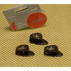 098-1002-503 Genuine Fender Large Tortoise Thumb Picks Set of 3 