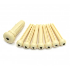 099-0402-000 Fender Acoustic Guitar Bridge Pin Set - Cream w/Black Dots 0990402000