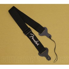 099-0662-080 Genuine Fender Black/White Logo Strap for Guitar/Bass 0990662080