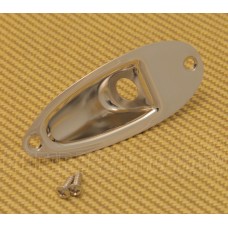 H-JP101-N Nickel Jack Plate for Fender Stratocaster/Strat Guitar w/ Screws 