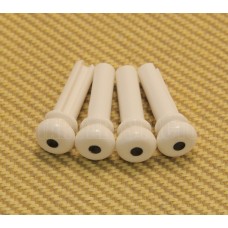 BP-0677-025 White Grooved Acoustic Bass Bridge Pins (4)