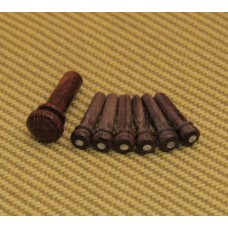 BP-0855-0R0 Rosewood Acoustic Guitar Bridge Pins Slotted w/ Pearl Dot and End Pin