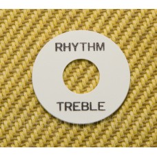 DR00WB White Rhythm/Treble Switch Ring Bold Black Lettering