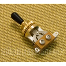 EP-0066-BT Gold Short 3-Way Guitar Toggle Switch Black Tip