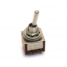 EP-4181-010 Chrome On-On DPDT Bat Style Mini Toggle Switch