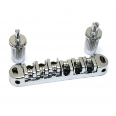 GB-MRT-C Chrome Modern Roller Saddle Tune-o-matic Style Guitar Bridge 