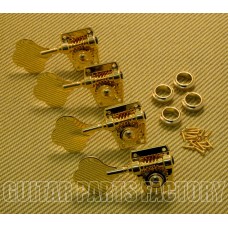 GB400-GT4L Left-Handed 4-Inline Gold Bass Tuners w/ Mounting Hardware