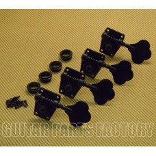 GB400BK-SET 4-Inline Black Bass Tuners w/ Mounting Hardware