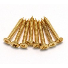 GS-0008-002 (8) Gold Long Humbucker Ring Mounting Screws for Guitar/Bass  