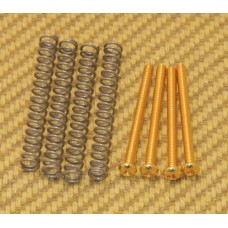 GS-0012-002 Gold SAE USA Humbucker Pickup Mounting Screws & Springs