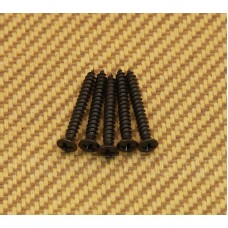 GS-B013-003 (5) Black Bridge Mounting Screws #6 x 1" Bass and Hardtail Guitar