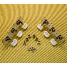 J-68-NI Pearl Button Nickel 3-On-A-Plate Acoustic Classical Guitar Tuners