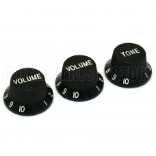 JBK-BLK Black Knob Set for Late 70'S Jazz Bass