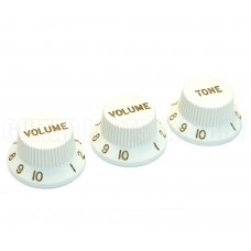 JBK-WHT White Knob Set for Early 80'S Jazz Bass