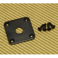 JP-4BK Steel Heavy Duty Black Flat Square Jack Plate for Guitar/Bass