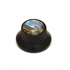 K-MBAB-B (1) Black/Abalone Metal Bell Knob Guitar/Bass 6mm Split Shaft