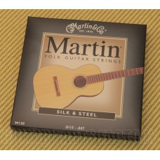 M130 Martin Silk and Steel Folk Acoustic Guitar Strings 11-47