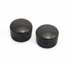 MK-0120-003 (2) Black Metal Cupcake Guitar Bass Knobs 