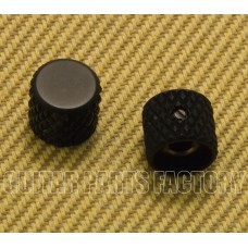 MK-WSD71-B (2) Black Heavy Knurled Short Barrel Metal Knobs for Solid Shaft