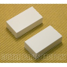 PC-0303-W (2) White Closed Guitar Humbucker No Holes Pickup Covers Set