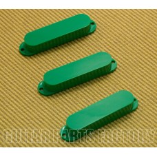 PC-0446-G (3) Green Closed No Pole Hole Pickup Covers For Strat 