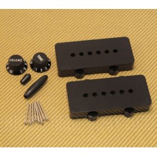 PC-JAZZKIT-B Black Accessory Kit For USA Fender Jazzmaster Guitar Knobs Covers Tips Screws 