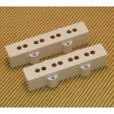 PCJB-W (2) White Jazz Bass Pickup Covers Set for Fender USA Neck & Bridge Spaced