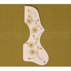 PG-J200-0GW White w/Gold Floral Pattern J-200 / SJ-200 / EJ-200 Style Acoustic Pickguard