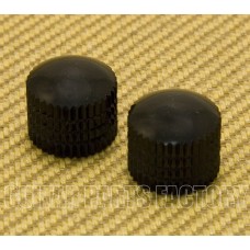 PK-008-BK (2) Black Plastic Push-On Dome Knobs for Guitar/Bass